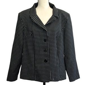 Spago Collection Blazer 18W Black Textured Jacket